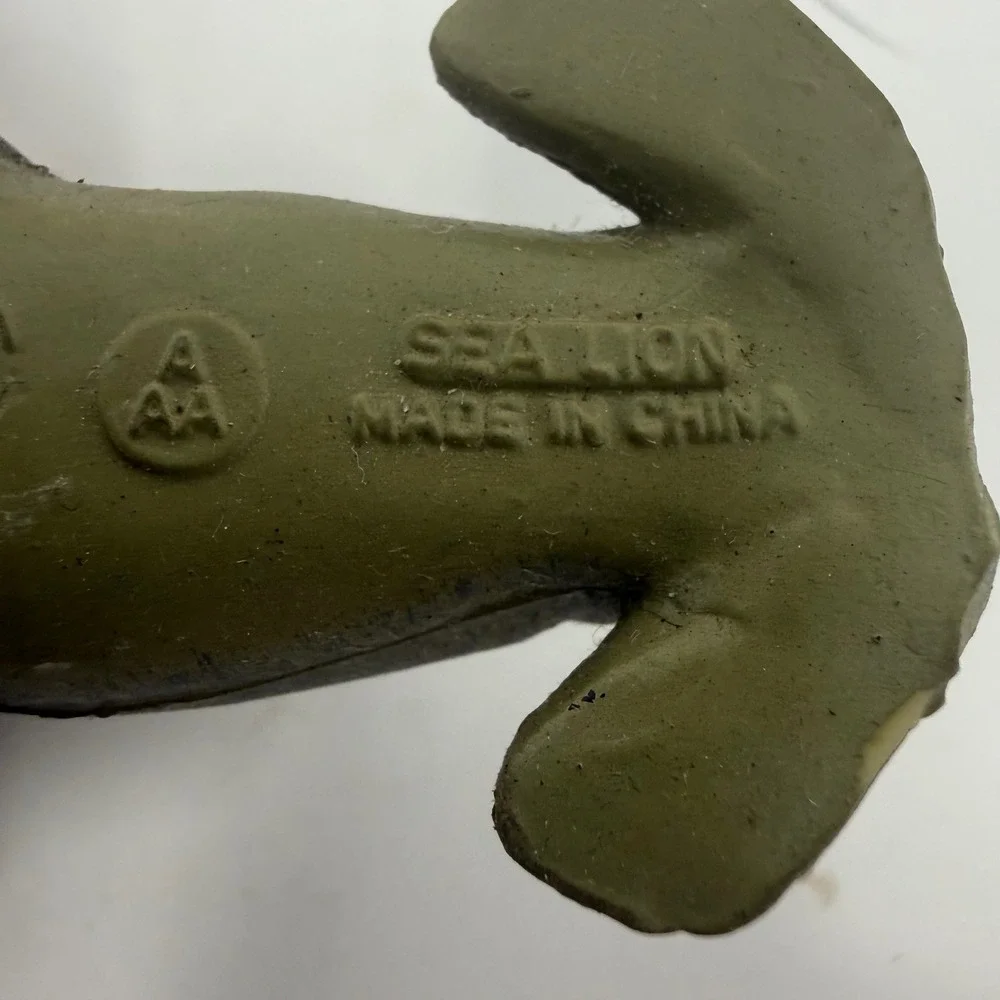 AAA Sea Lion Animal Figurine Grey Green Plastic Marine Toy 3.5 Inch 6494